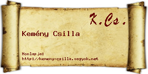 Kemény Csilla névjegykártya